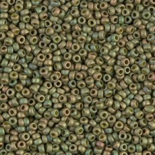 Miyuki rocailles Perlen 11/0 - Matted opaque luster light olive 11-2033